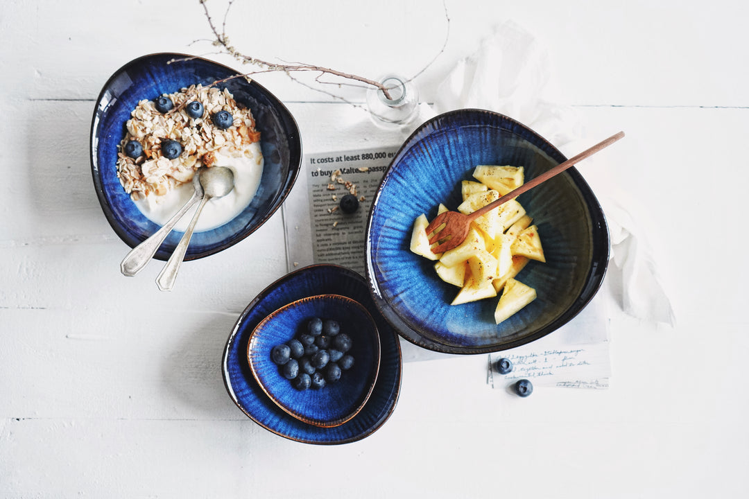 Chic Blue Porcelain Plates & Bowls