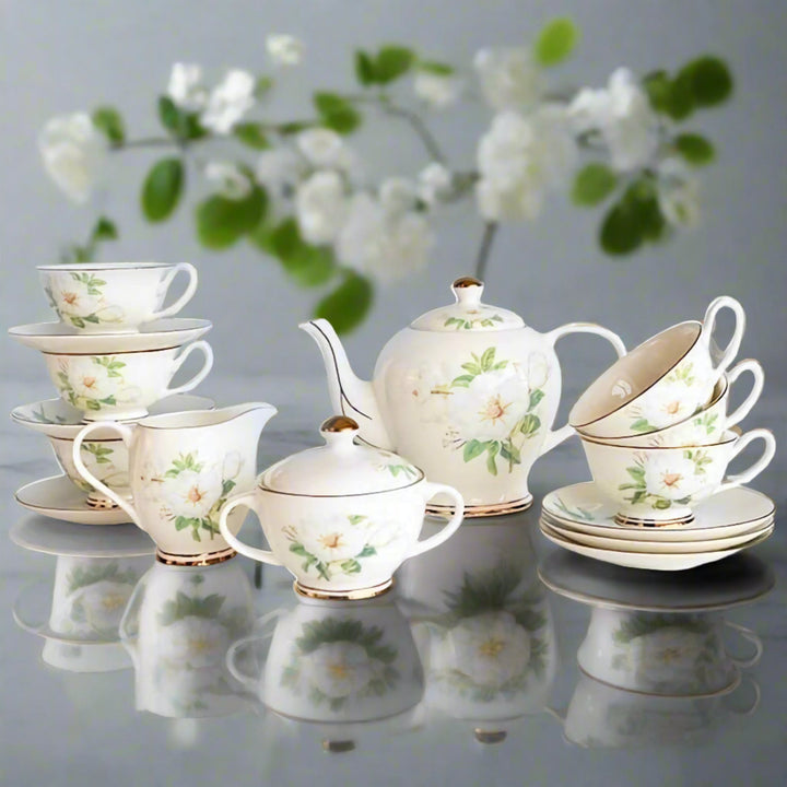 Isabella’s Vintage Floral Bone China Tea Set - KitchBoom