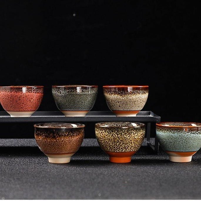 Ceramic Japanese Style Teacups - Set of 6 - KitchBoom