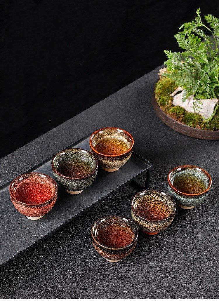 Ceramic Japanese Style Teacups - Set of 6 | KitchBoom.