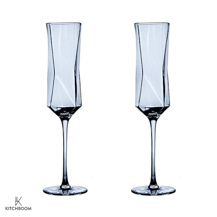 Verres à Champagne Crystal Noir - Lot de Deux