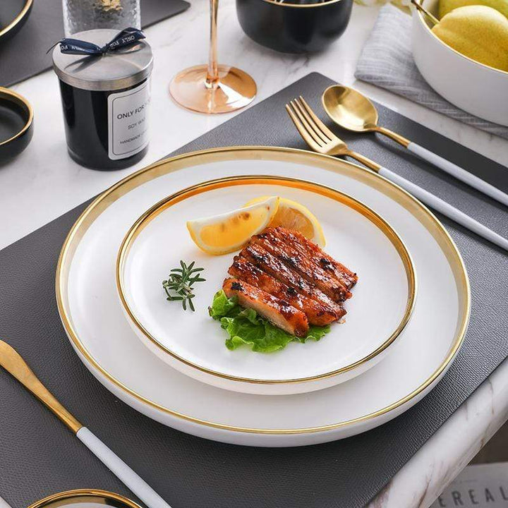 Elegance Blanche Ceramic Plates and Bowls - KitchBoom