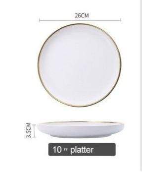 Elegance Blanche Ceramic Plates and Bowls - KitchBoom