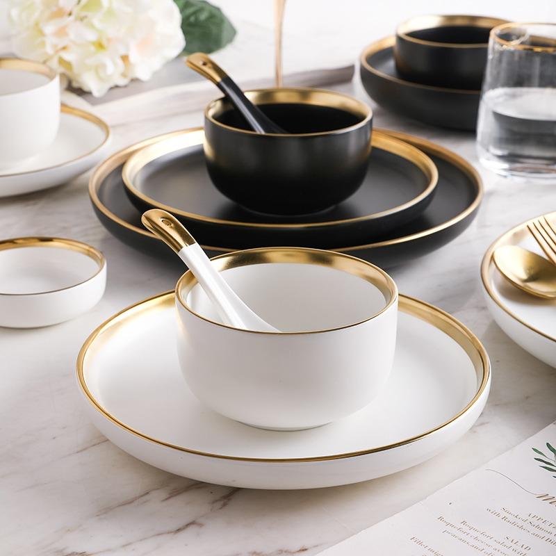 Elegance Blanche Ceramic Plates and Bowls - KitchBoom