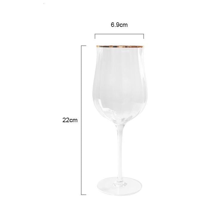 Elegance Gold Handmade Crystal Wine Glasses - Set of Two - KitchBoom