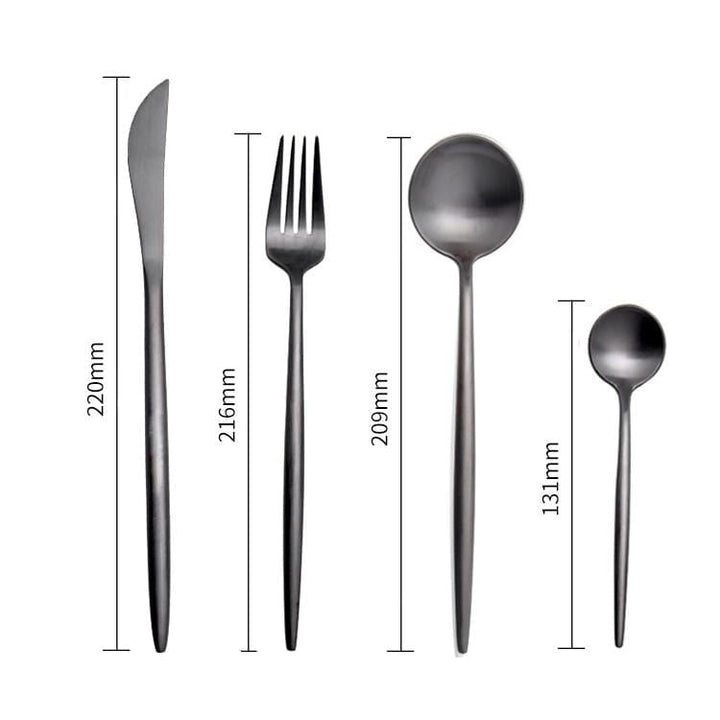 Essential Luxury Black Cutlery Set - 24 Piece - KitchBoom