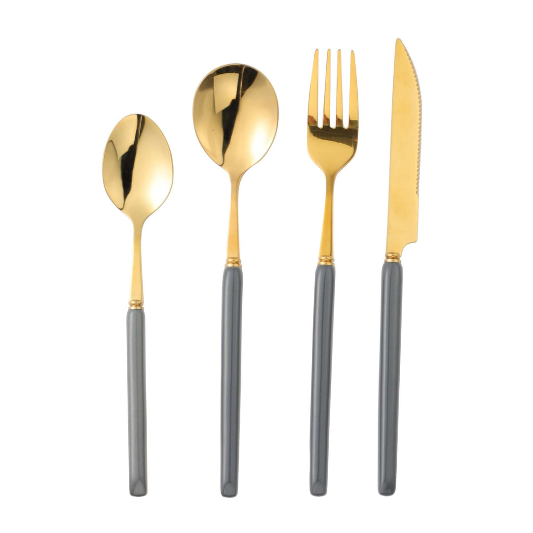 Smoky Luxe Stainless Steel Cutlery Set - KitchBoom