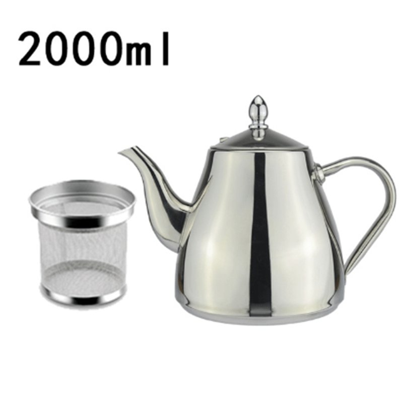 Straina Stainless Steel Teapot & Strainer Set - 2000ml | KitchBoom.