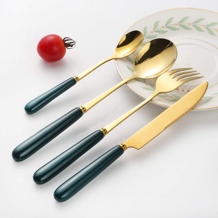 The Amber Cutlery Set - Green | KitchBoom.