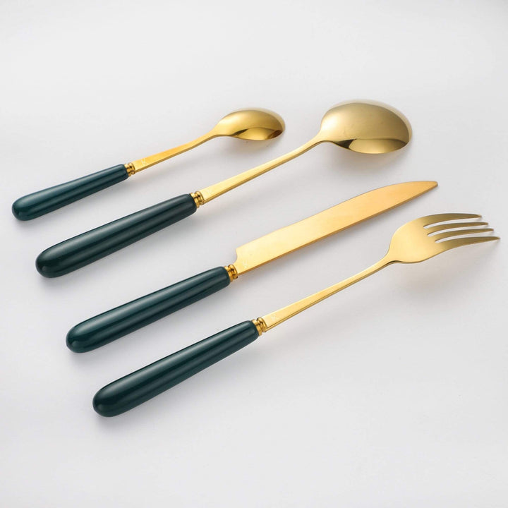 The Amber Cutlery Set - Green | KitchBoom.