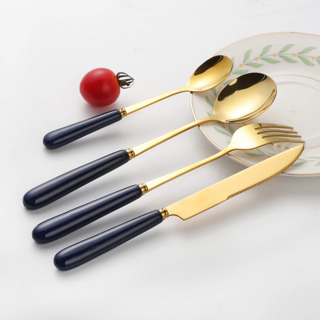The Amber Cutlery Set - Navy Blue | KitchBoom.