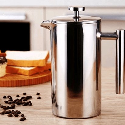 The Contemporary Pure Stainless Steel Cafetiere - 2 Sizes | KitchBoom.