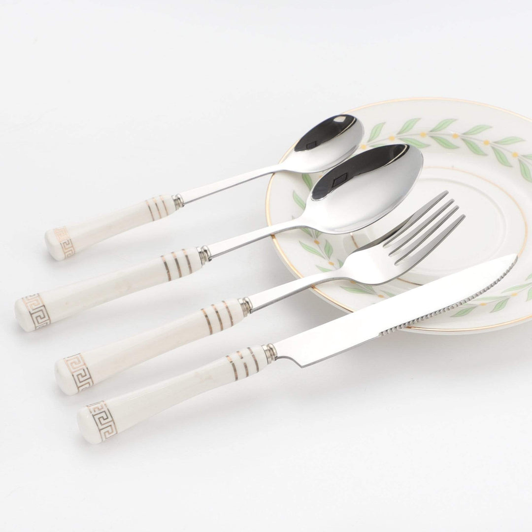 The Premium Cutlery Set - White | KitchBoom.