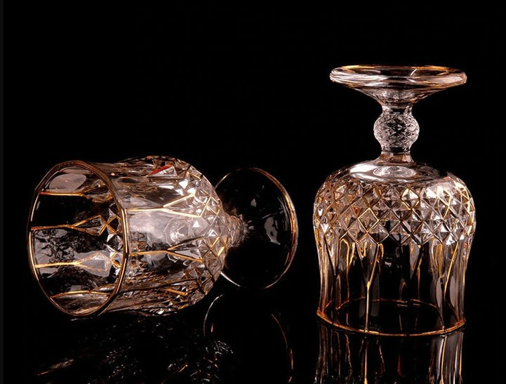 The Majestic Gold Crystal Whisky Decanter Set | KitchBoom.